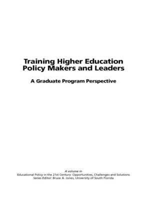 cover image of Training Higher Education Policy Makers and Leaders